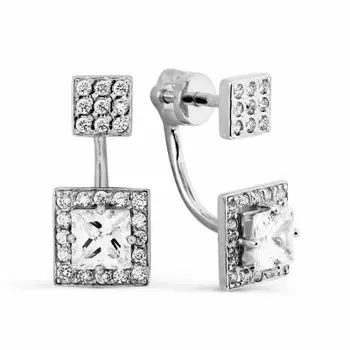 Серьги с фианитами Линии Любви