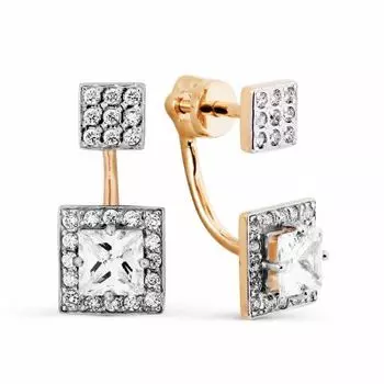 Серьги с фианитами Линии Любви