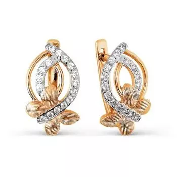 Серьги с фианитами Линии Любви