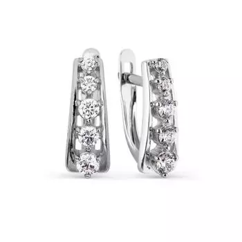 Серьги с фианитами Линии Любви