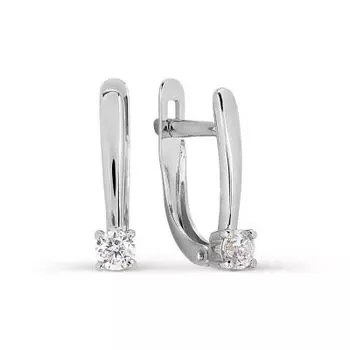 Серьги с фианитами Линии Любви