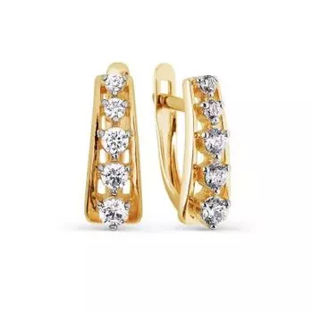 Серьги с фианитами Линии Любви