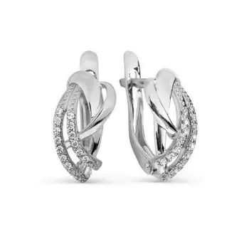 Серьги с фианитами Линии Любви