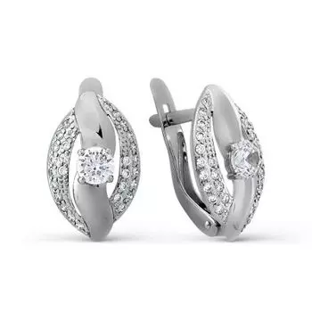 Серьги с фианитами Линии Любви