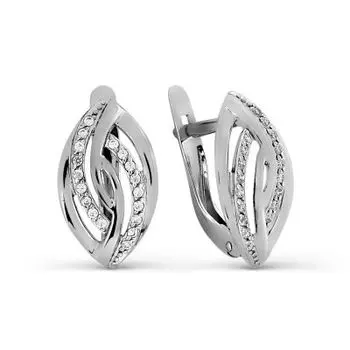 Серьги с фианитами Линии Любви