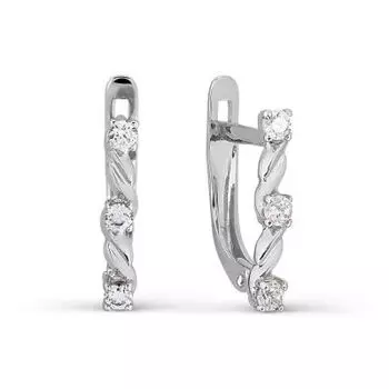 Серьги с фианитами Линии Любви