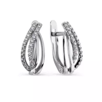 Серьги с фианитами Линии Любви