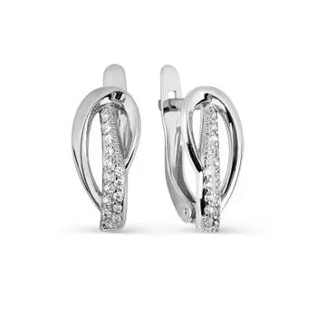 Серьги с фианитами Линии Любви