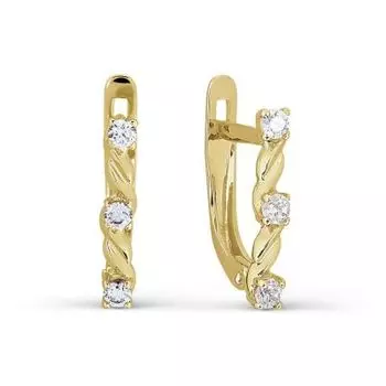Серьги с фианитами Линии Любви