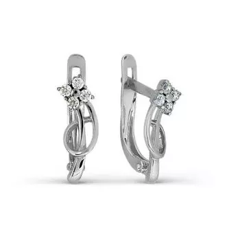 Серьги с фианитами Линии Любви