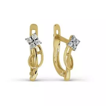 Серьги с фианитами Линии Любви