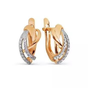 Серьги с фианитами Линии Любви