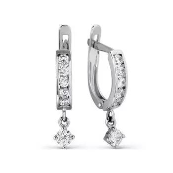 Серьги с фианитами Линии Любви