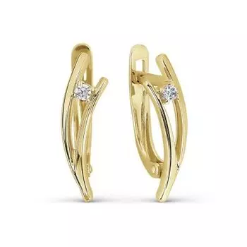 Серьги с фианитами Линии Любви