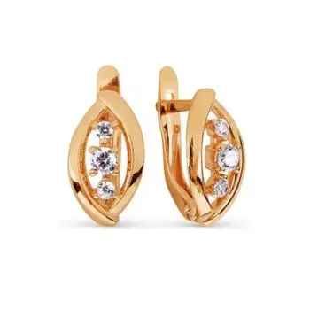 Серьги с фианитами Линии Любви