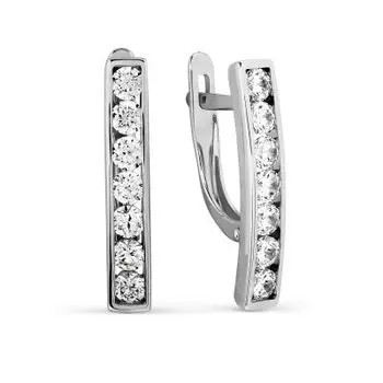 Серьги с фианитами Линии Любви