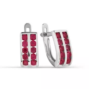 Серьги с фианитами Линии Любви