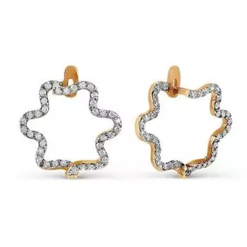 Серьги с фианитами Линии Любви