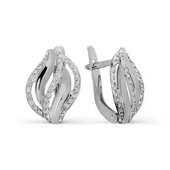 Серьги с фианитами Линии Любви