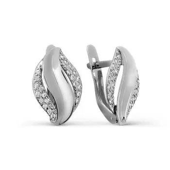 Серьги с фианитами Линии Любви