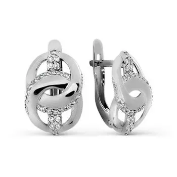 Серьги с фианитами Линии Любви