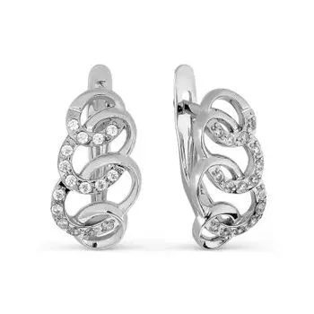 Серьги с фианитами Линии Любви