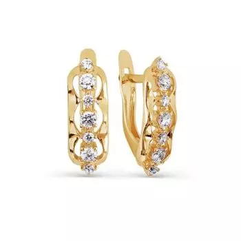 Серьги с фианитами Линии Любви