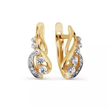 Серьги с фианитами Линии Любви