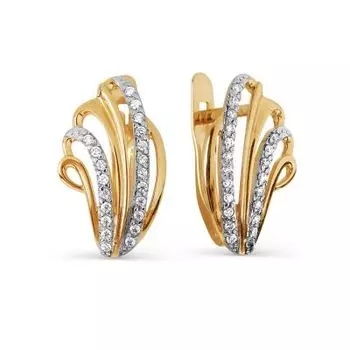 Серьги с фианитами Линии Любви