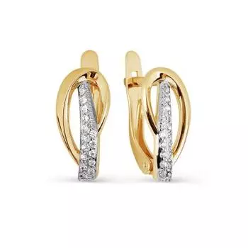 Серьги с фианитами Линии Любви