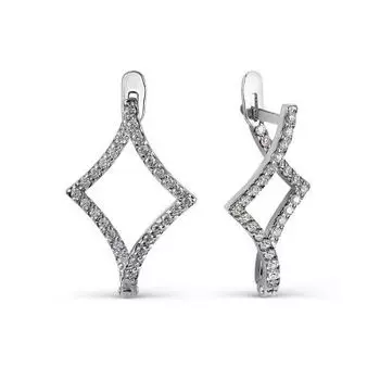 Серьги с фианитами Линии Любви