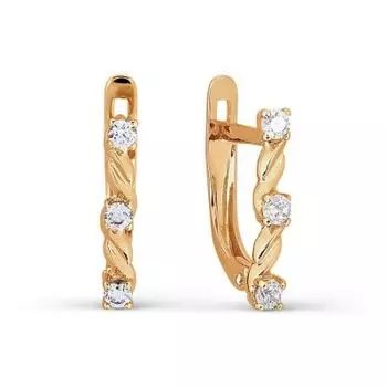 Серьги с фианитами Линии Любви