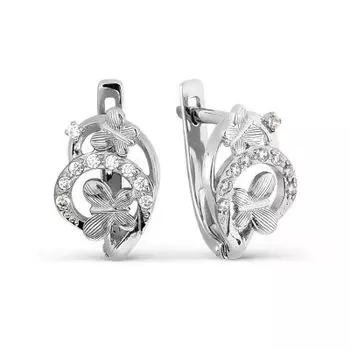 Серьги с фианитами Линии Любви