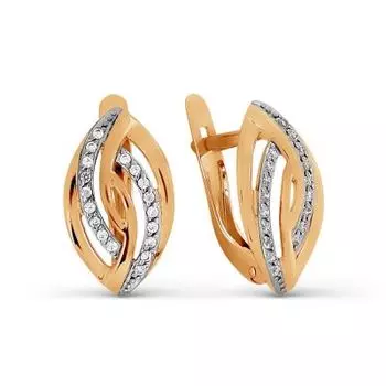 Серьги с фианитами Линии Любви