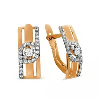 Серьги с фианитами Линии Любви