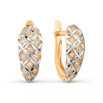 Серьги с фианитами Линии Любви