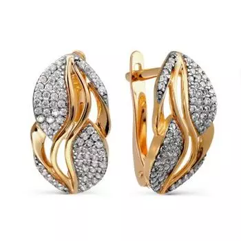 Серьги с фианитами Линии Любви