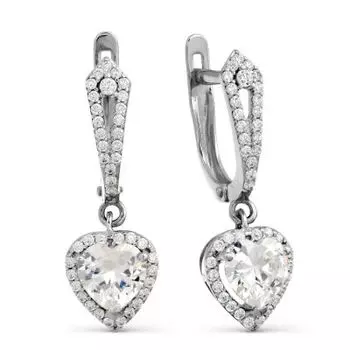 Серьги с фианитами Линии Любви