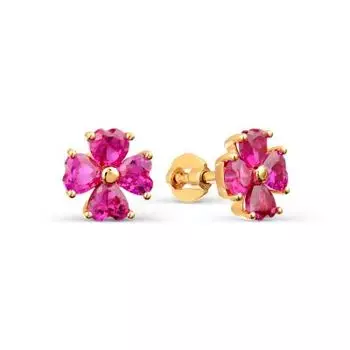 Серьги с фианитами Линии Любви