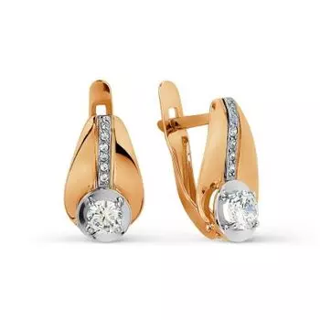 Серьги с фианитами Линии Любви