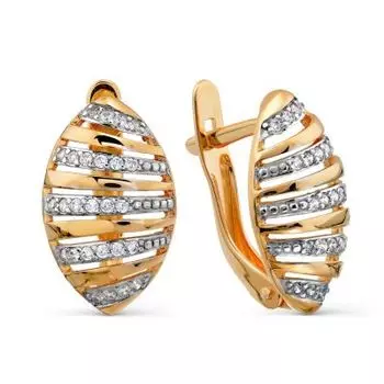 Серьги с фианитами Линии Любви