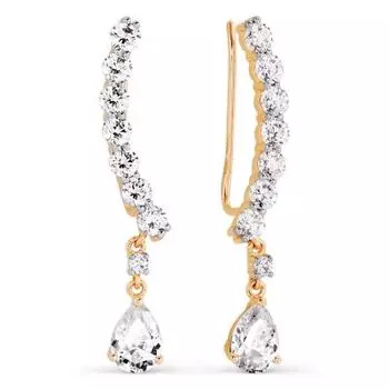 Серьги с фианитами Линии Любви