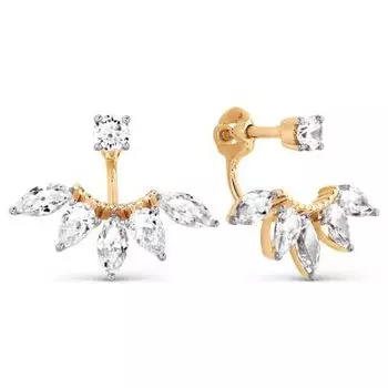 Серьги с фианитами Линии Любви