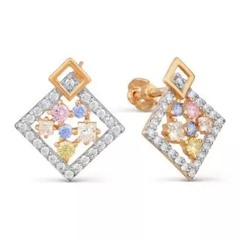 Серьги с фианитами Линии Любви