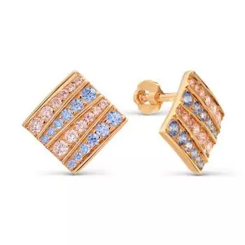 Серьги с фианитами Линии Любви