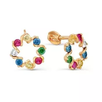 Серьги с фианитами Линии Любви