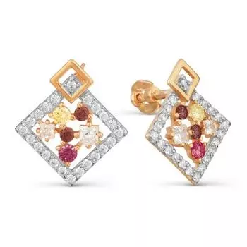 Серьги с фианитами Линии Любви