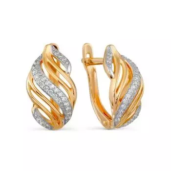 Серьги с фианитами Линии Любви