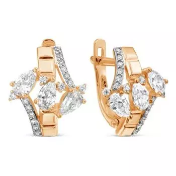 Серьги с фианитами Линии Любви