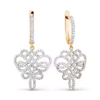 Серьги с фианитами Линии Любви